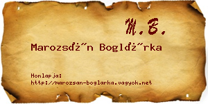 Marozsán Boglárka névjegykártya
