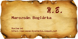 Marozsán Boglárka névjegykártya
